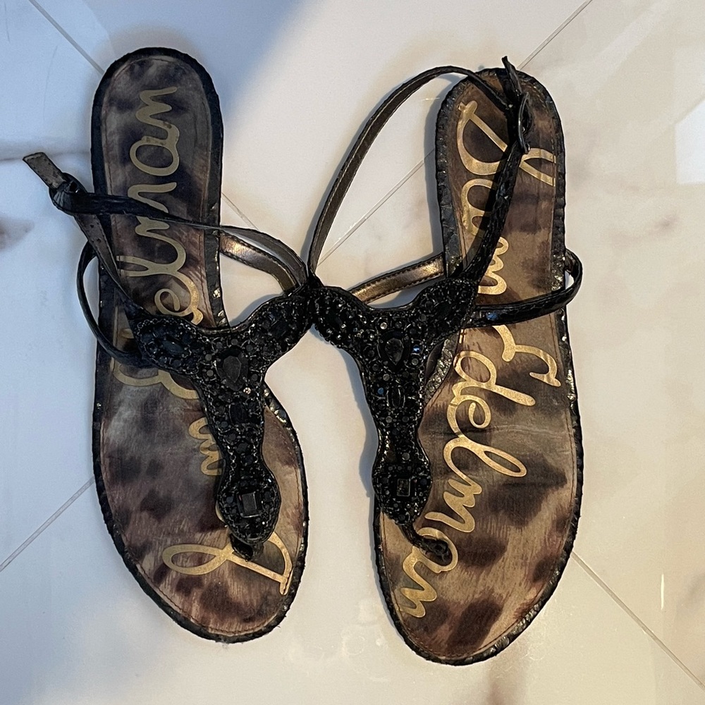 Sam Edelman Jeweled Black Sandals